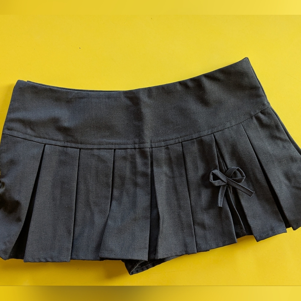 Micromini Pleated Skirt With Built In Shorts